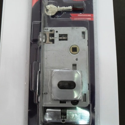 Fechadura Rolete Imab 1710 Externa Cromado Acetinado Roseta Quadrada