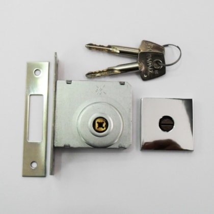 Fechadura Tetra Papaiz 140 Cromado Roseta Quadrada