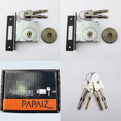 Fechadura Tetra Papaiz 140 Dupla Antique