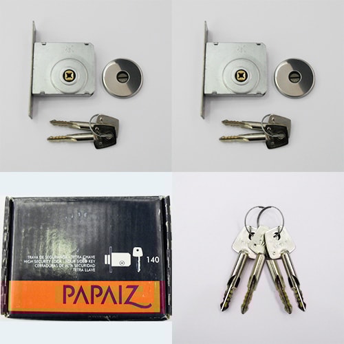 Fechadura Tetra Papaiz 140 Dupla Cromado Acetinado - Blim Blim