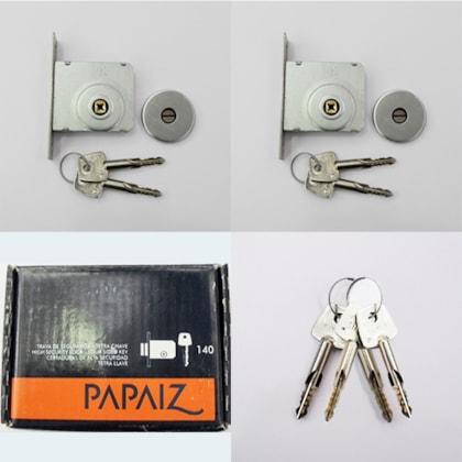 Fechadura Tetra Papaiz 140 Dupla Cromado Acetinado