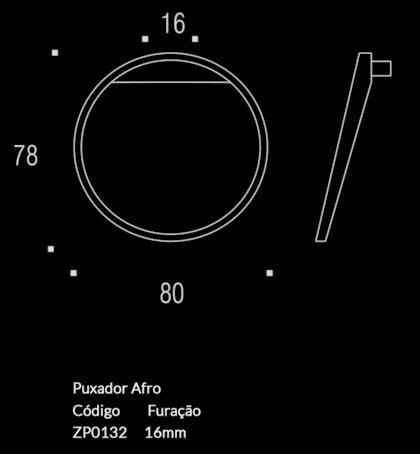 Puxador Afro Cromado Zen