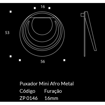 Puxador Afro Metal Mini Cromado Zen