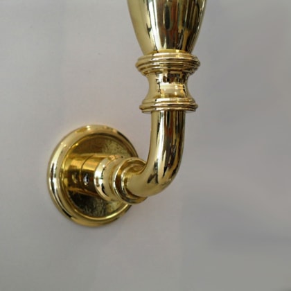 Puxador Alça Clássica Latão Polido Dourado Contemporânea Duplo