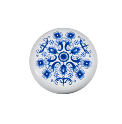 Puxador Cerâmica PA9502 Floral Azul IL7067