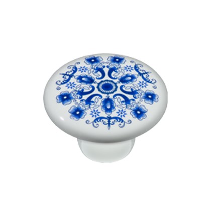 Puxador Cerâmica PA9502 Floral Azul IL7067