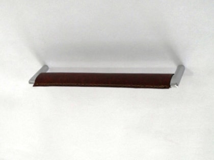 Puxador com Couro Marrom M817 Altero Vários Tamanhos