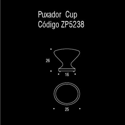 Puxador Cup Cromado Zen