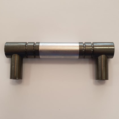 Puxador Fume com Cromado Fosco 8083